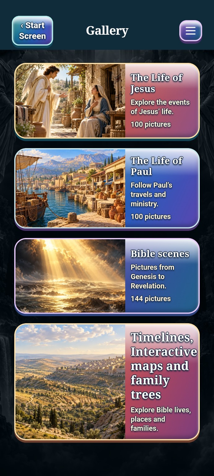 Choose a gallery in Interactive Bible Journeys